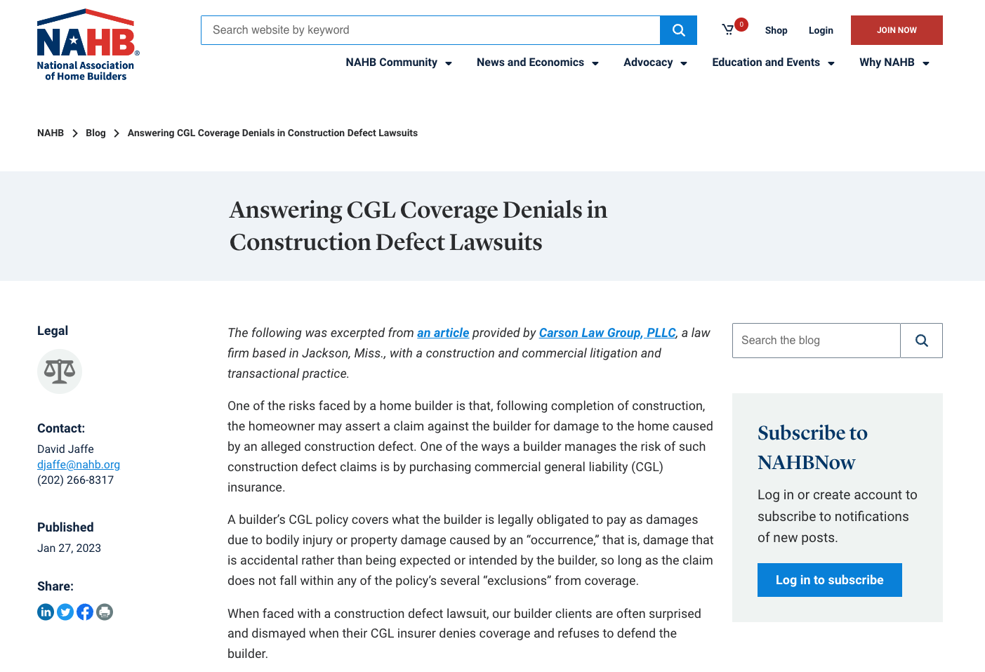 Read more about the article CLG Partner David Humphreys Published at NAHB.org